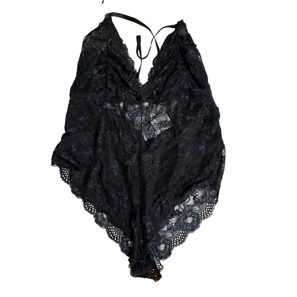 Avidlove Black Sexy Gothic Grunge Lace Teddy Bodysuit XXL New With Tags